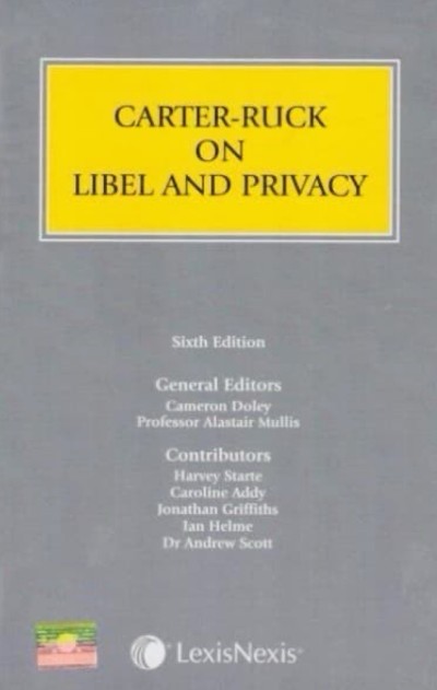 Carter-Ruck on Libel and Privacy (Indian Reprint) | Butterworth Common ...
